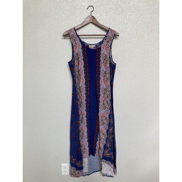 NWOT Live and Let Live boho maxi dress medium blue crochet beach hippie cottage - Picture 1 of 6